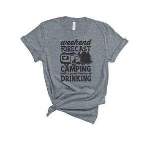 Weekend Forecast Camping' Roll-Sleeve Tee